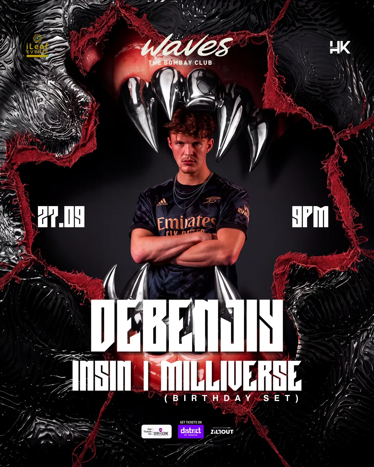Debenjiy poster with Insin and Milliverse at Waves Mumbai on 27 September