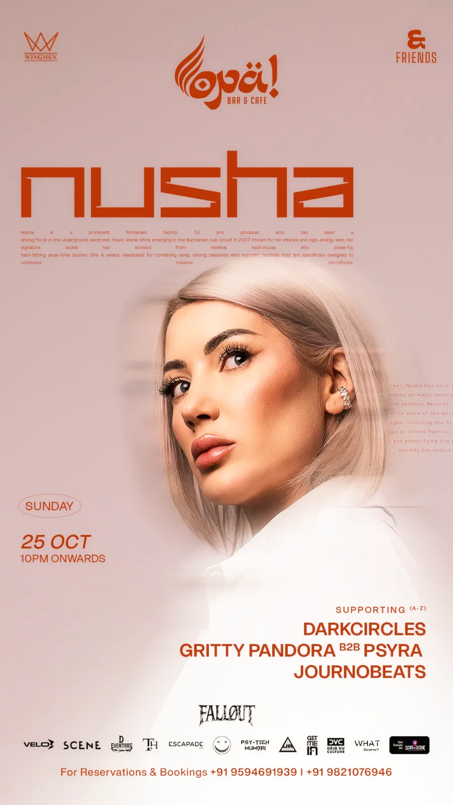 Nusha poster for Opa Bar and Cafe Mumbai on 25 October